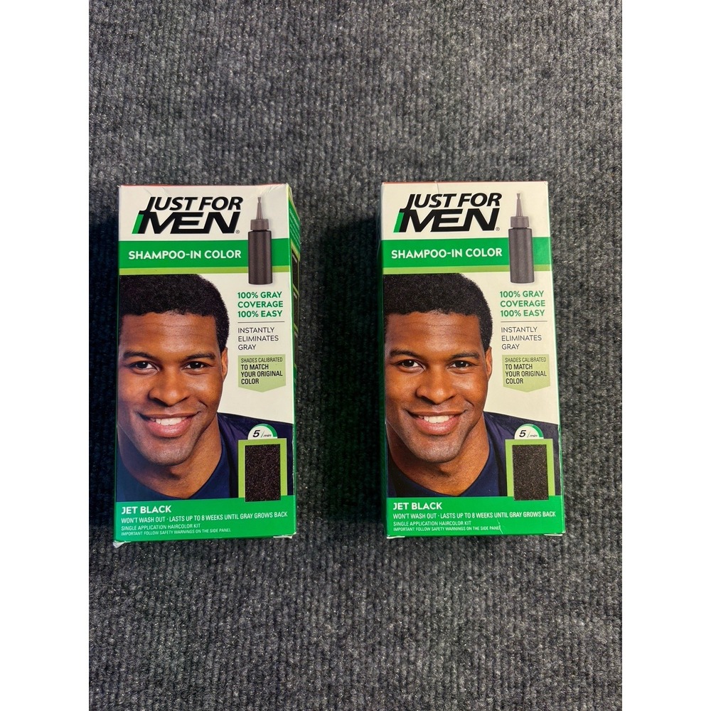 Just‎ For Men Shampoo In #H-60 Hair Color Jet Black Brand New Lot Of 2
